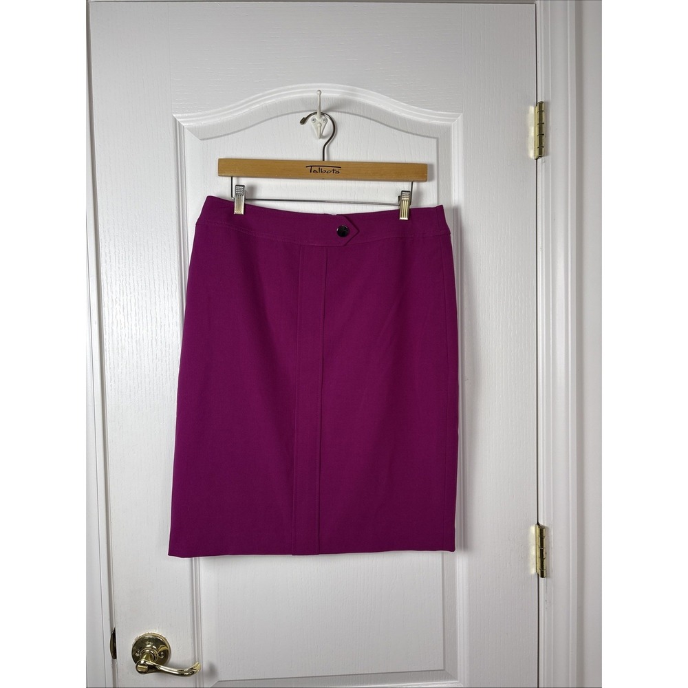 Nine West Womens 10 Magenta Pink Pencil Skirt Lined Knee Length Office Career